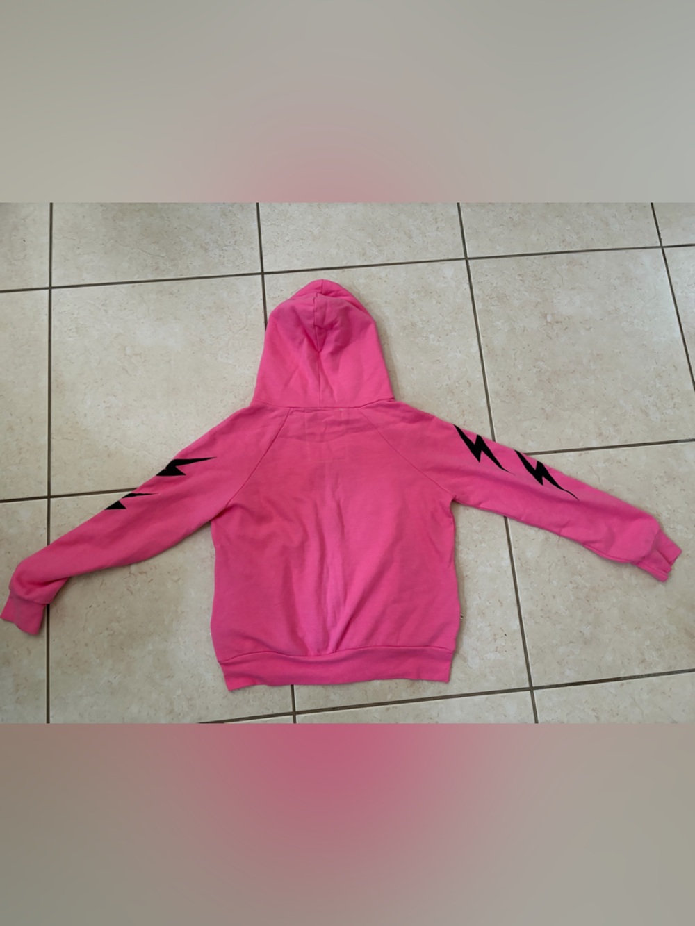 Aviator Nation Hot Pink Hoodie with Gold Zipper Accents - Picture 7 of 7
